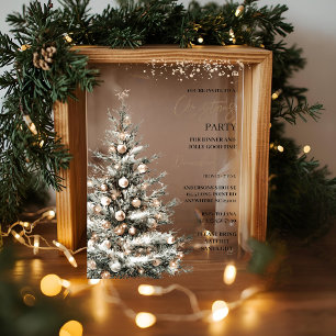 "Christmas Tree Christmas Party   Festive Holiday  Acrylic Invitations