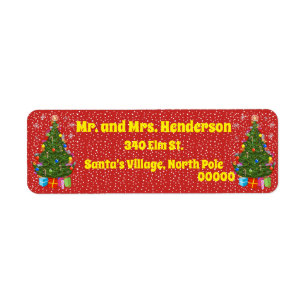 Christmas Tree Christmas Return Address Labels