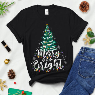  Christmas Tree, Christmas Tee, Merry and Bright T-Shirt