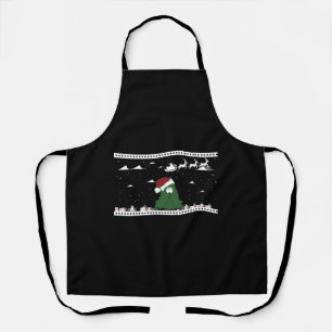 Christmas tree city t shirt design for event men apron