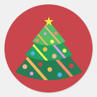 Christmas Tree Classic Round Sticker