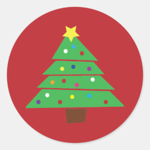 Christmas Tree Classic Round Sticker