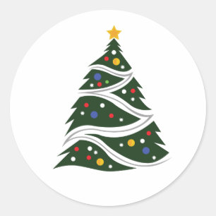 Christmas Tree Classic Round Sticker