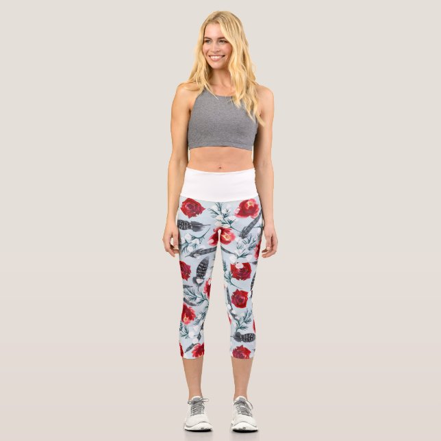 Christmas Tree Clip Art Capri Leggings (Front)