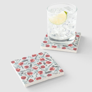 Christmas Tree Clip Art Stone Coaster