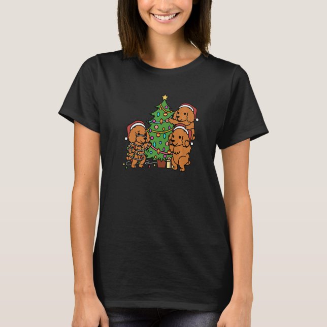 Christmas Tree Cocker Spaniel Dog   T-Shirt (Front)