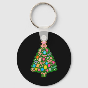 Christmas Tree Coquette Bow Crochet Xmas Pajamas H Key Ring