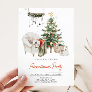 Christmas Tree Cosy Friendsmas Party Invitation