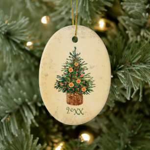 Christmas Tree Country Traditional Simple Green Ceramic Tree Decoration