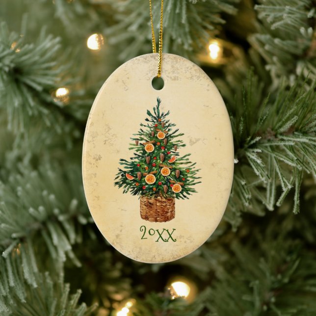 Christmas Tree Country Traditional Simple Green Ceramic Tree Decoration (Tree)