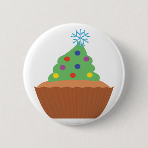 Christmas Tree Cupcake 6 Cm Round Badge