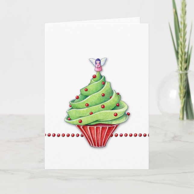 Christmas Tree Cupcake Card (Front)