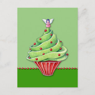 Christmas Tree Cupcake green Postcard