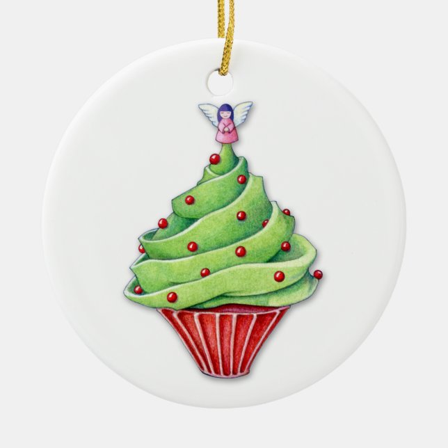 Christmas Tree Cupcake Ornament (Front)