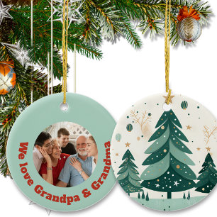 Christmas Tree Custom Family Name & Photo Ceramic Tree Decoration