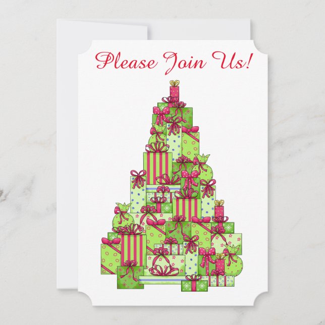 Christmas Tree Custom Invitation Open House (Front)