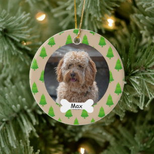 Christmas Tree Custom Pet Puppy Dog Photo Ceramic Tree Decoration