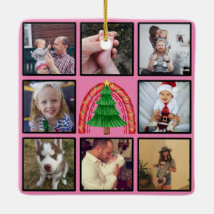 Christmas Tree Custom Photo Collage Ceramic Ornament