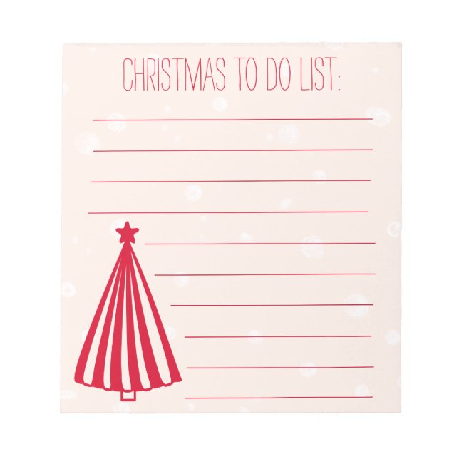 Christmas Tree - Cute Christmas To Do List Notepad (Front)