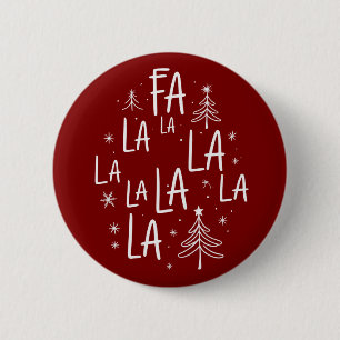 Christmas Tree Cute Holiday Fa La La La Cosy 6 Cm Round Badge