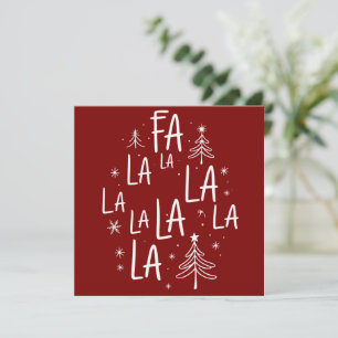 Christmas Tree Cute Holiday Fa La La La Cosy Card