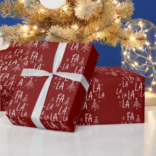 Christmas Tree Cute Holiday Fa La La La Cosy Wrapping Paper