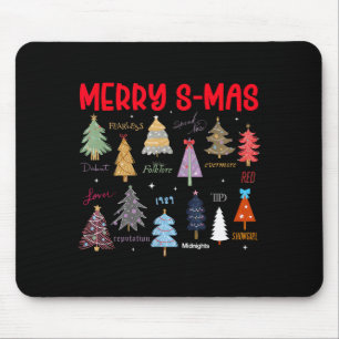 Christmas Tree Cute Merry S-mas Matching Family Co Mouse Mat