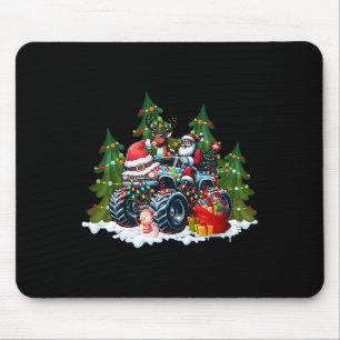 Christmas Tree Cute Santa Clause Riding Monster Re Mouse Mat