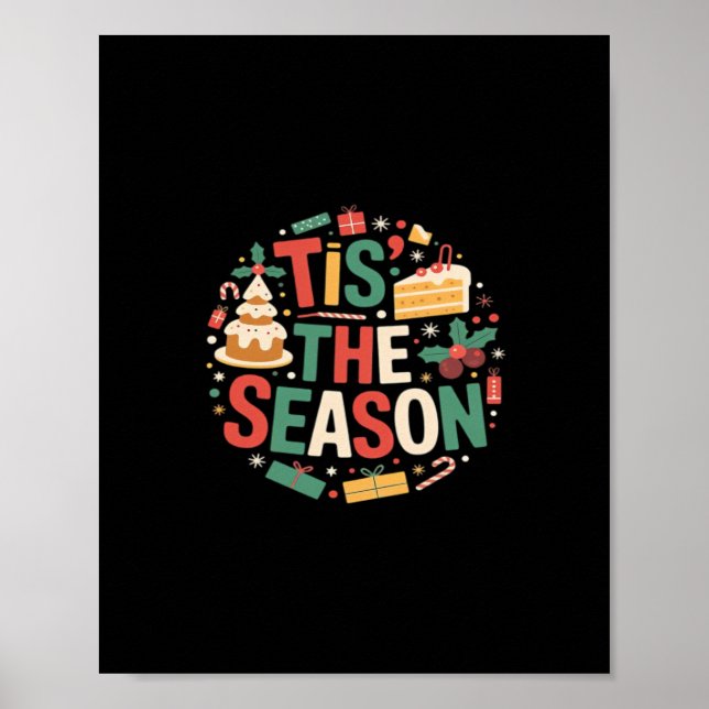 Christmas Tree Cute - Tis The Season Poster (Front)