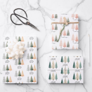 Christmas Tree Cute Wrapping Paper Sheet