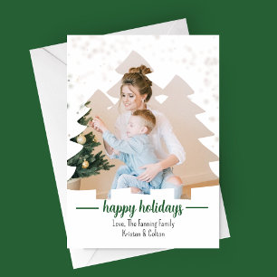 Christmas Tree Cutout Photo Holiday Card