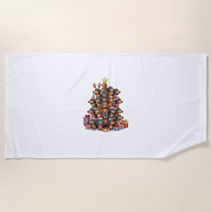 Christmas Tree Dachshund Sausage Dog Dachshunds  Beach Towel