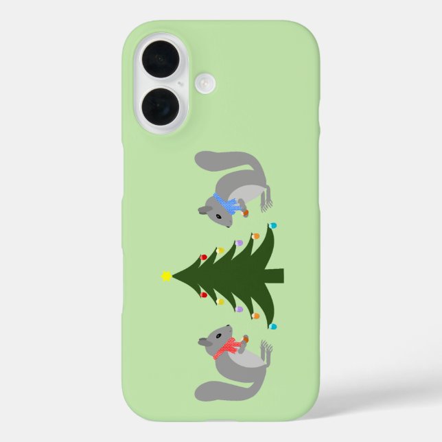 Christmas Tree Decorating Squirrels Case-Mate iPhone Case (Back)