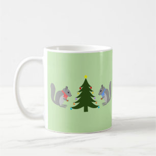 Christmas Tree Decorating Squirrels Coffee Mug
