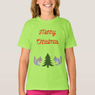 Christmas Tree Decorating Squirrels Custom T-Shirt