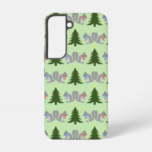 Christmas Tree Decorating Squirrels Patterned Samsung Galaxy Case