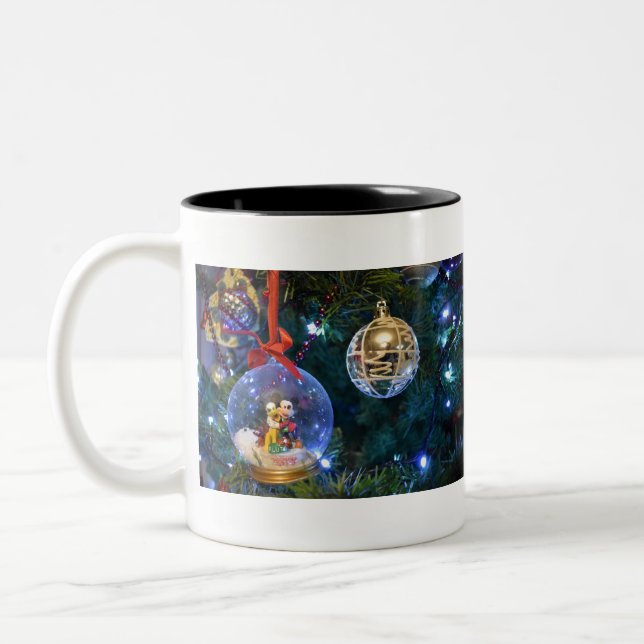 Christmas Tree Decoration bauble 2 Two-Tone Coffee Mug (Left)