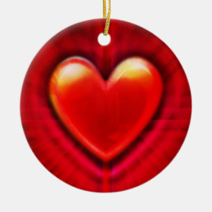 Christmas tree decoration deep red heart.