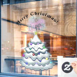 Christmas Tree Decoration Happy Customers Window Cling