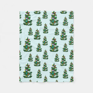 Christmas Tree Decoration Winter Snow Xmas Holiday Fleece Blanket