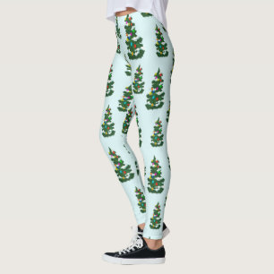 Christmas Tree Decoration Winter Snow Xmas Holiday Leggings