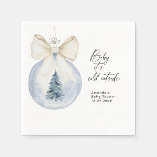 Christmas tree decoration with bow Baby shower Napkin