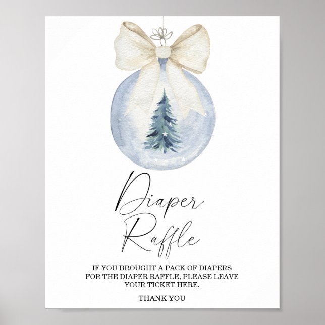 Christmas tree decoration with bow Diaper raffle (Front)