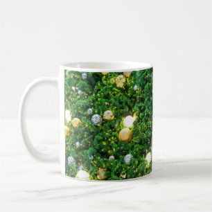 Christmas tree decorations background. vintage Gol Coffee Mug