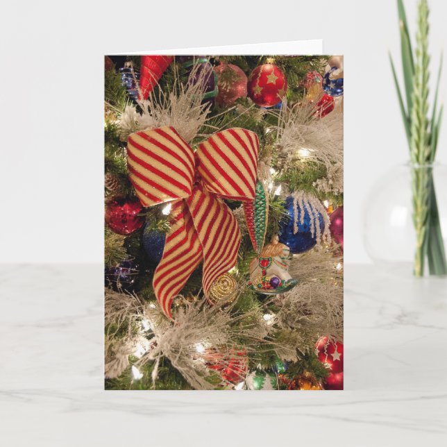 Christmas Tree Decorations Holiday Card (Front)