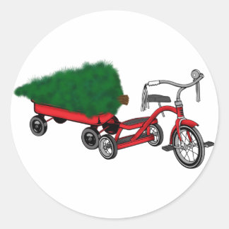 christmas tree delivery classic round sticker