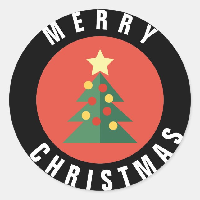 Christmas Tree Design Christmas Sticker (Front)