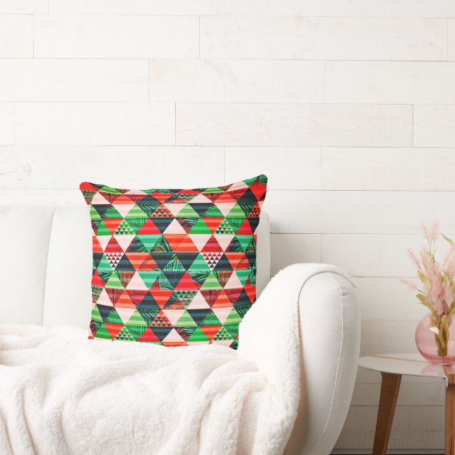 Christmas tree design full of colours  throw pillo cushion (Couch)