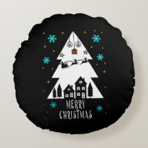 Christmas tree design with sleigh black