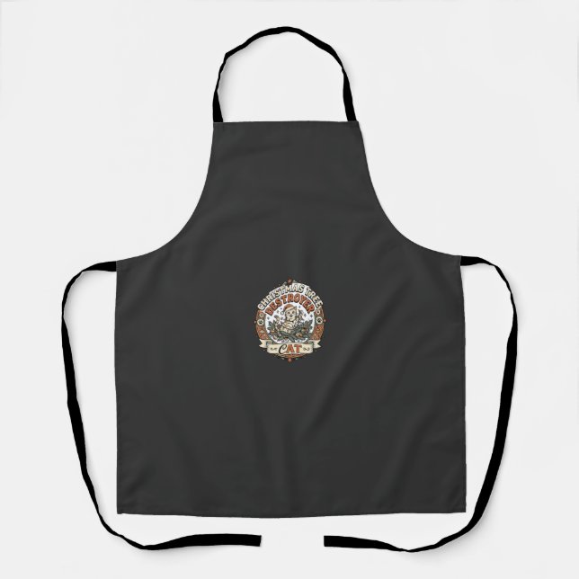 Christmas Tree Destroyer Cat Christmas Tree Destro Apron (Front)